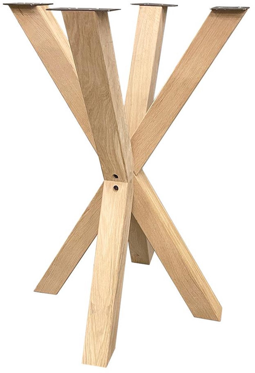 FLE - Spinpoot van eikenhout horeca bartafel 70 bij 70 cm en hoogte 100 cm (8 x 8 cm)