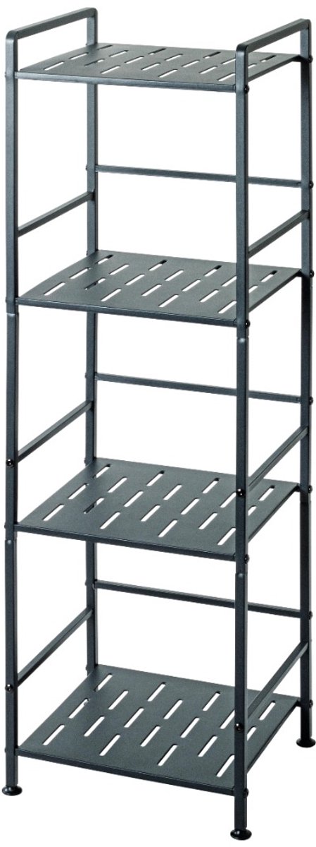 Kast – Antraciet gepoedercoat staal – 4 stevige planken – 106x33x28 cm – Compact industrieel design