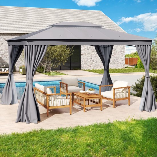 Ersatzdach für Pavillon Cape Town 4x3 - wasserdicht - Pavillondach Dach 3x4 PVC