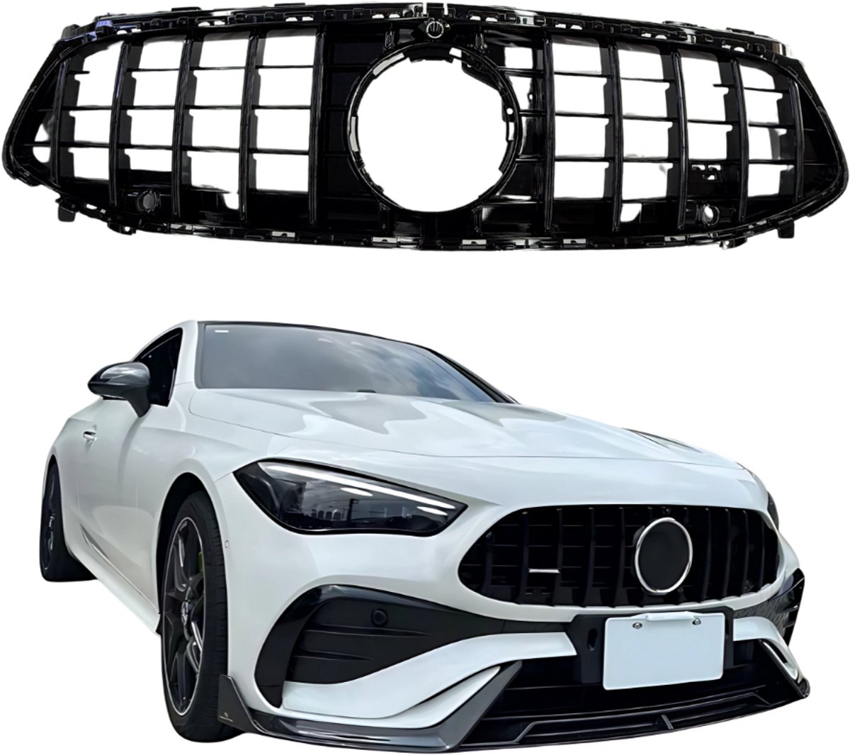 Mercedes CLA Klasse C118 X118 Facelift GT-R Panamericana grill glans zwart