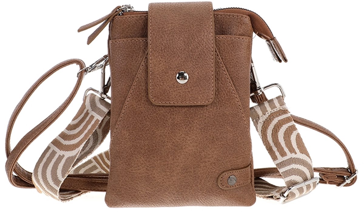 Camel crossbody en telefoontasje Horton- Afmeting: 14.5 cm x 20.5 cm- Dames tas- Moederdag
