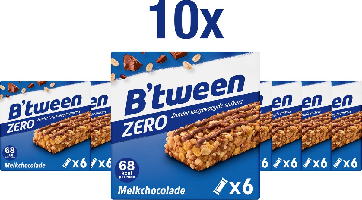 B'tween Zero Melkchocolade - Tussendoortje - Mueslireep - 60 x 20g