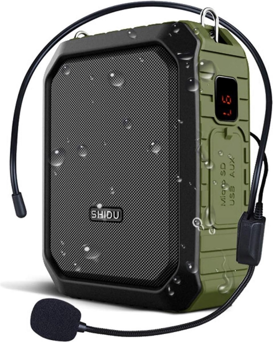 WNHB® Spraakversterker - Draagbare bluetooth microfoon met opnamefunctie - 18W waterdicht - 4400mAh accu - Voor buiten lesgeven presenteren gidsen