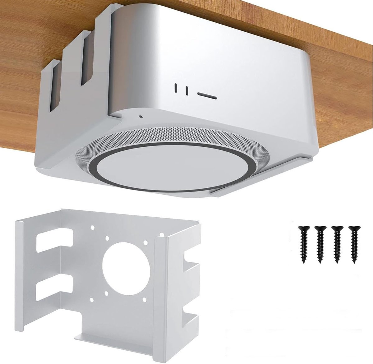 Topmelon Houder voor onder tafel geschikt voor mac mini m4 / m4 pro - Koolstofstaal - Meurbeugel - Wandbeugel - Mac Mini M4 Mount