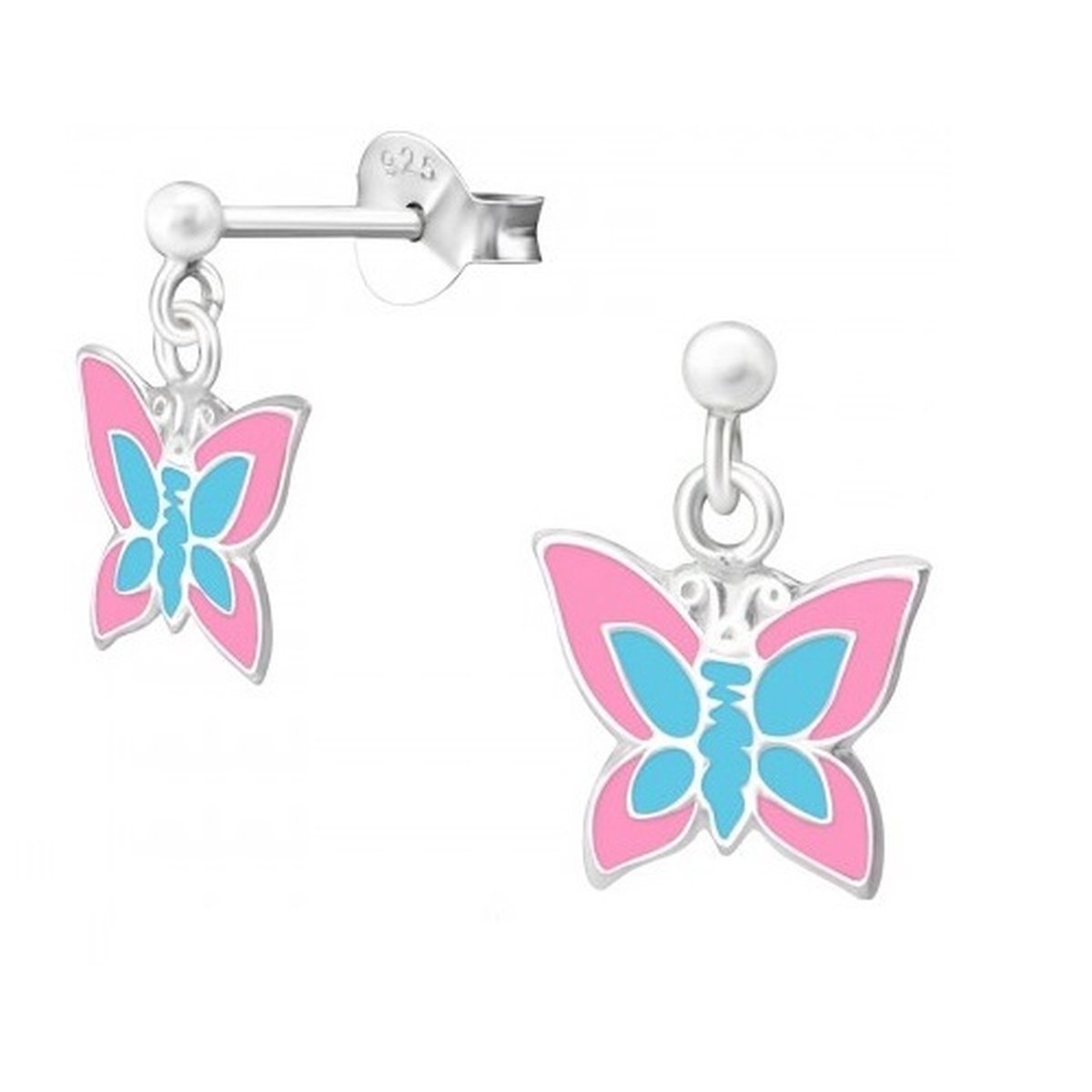 Oorbellen - Kinderoorbellen - 925 Sterling Zilver - Zilver - Vlinder