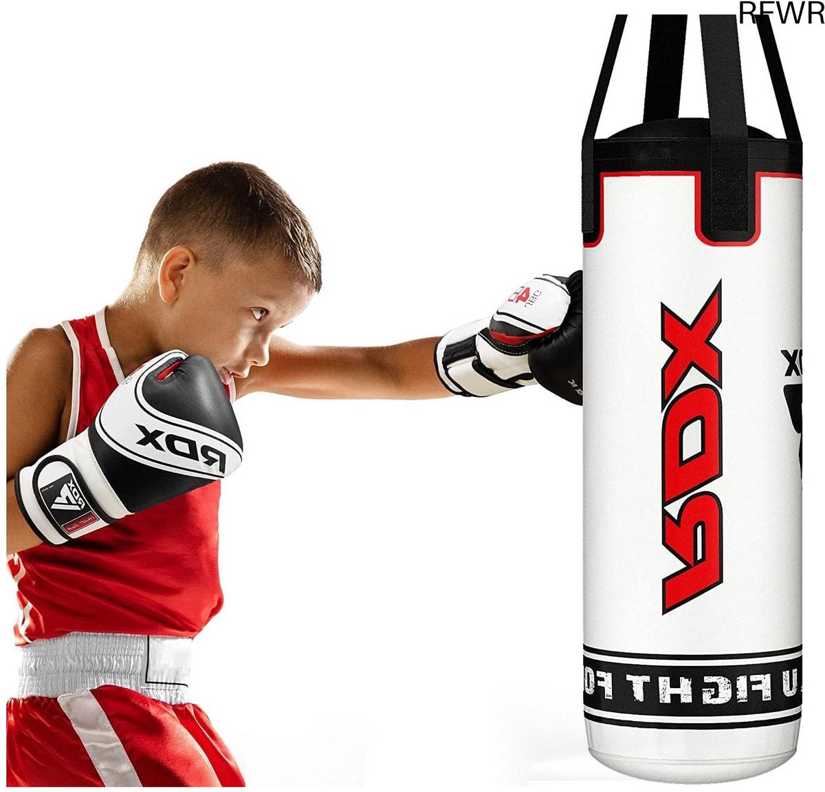 RFWR® Kinderen Bokszak met Bokshandschoenen - Ongevulde Opknoping Set voor MMA, Muay Thai, Karate, en Taekwondo