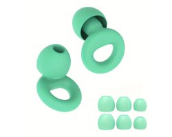 Oordopjes Slapen - Earplugs Slapen - Oordopjes Sport - Earplugs - Groen - 26 dB Demping - Oordoppen - Oordopjes voor Geluidsdemping - Festival Oordopjes - Oordoppen Snurken - Zwem Oortjes - Siliconen - 8 Dop