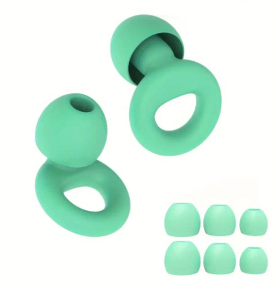 Oordopjes Slapen - Earplugs Slapen - Oordopjes Sport - Earplugs - Groen - 26 dB Demping - Oordoppen - Oordopjes voor Geluidsdemping - Festival Oordopjes - Oordoppen Snurken - Zwem Oortjes - Siliconen - 8 Dop