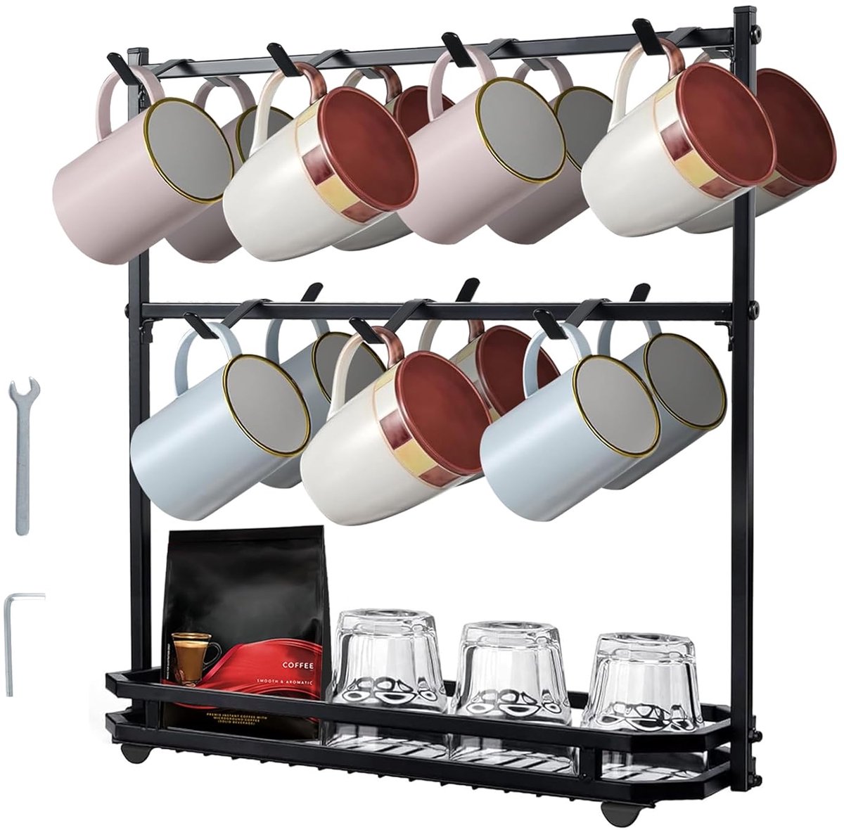 Koffiekophouder - Bekerhouder voor 14 kopjes - Bekerorganizer voor keuken