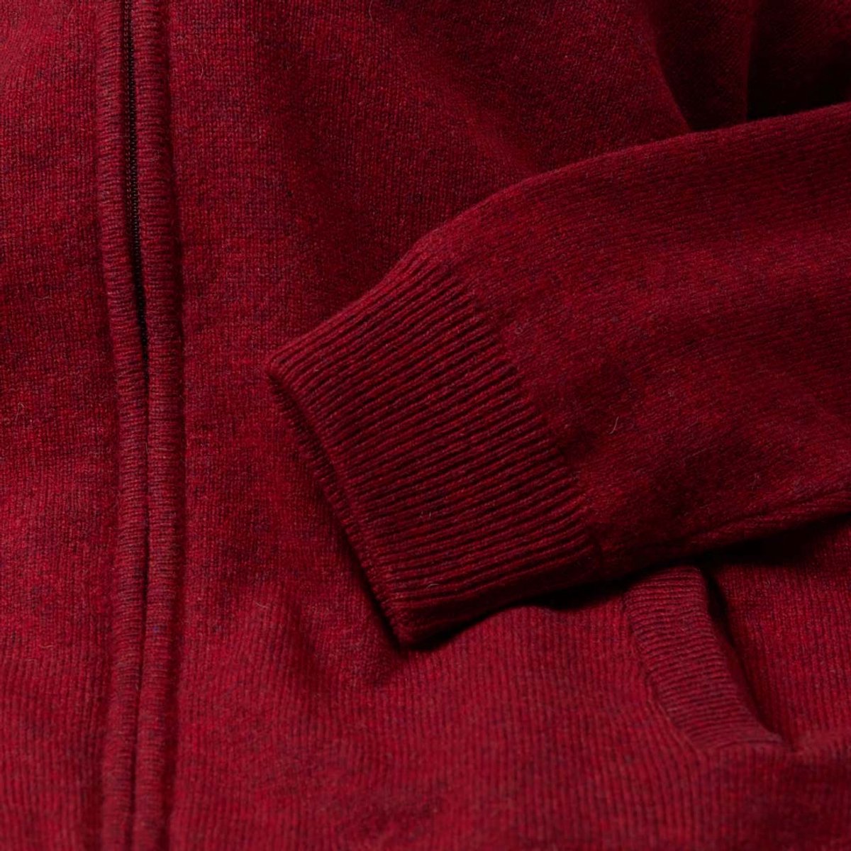 Osborne Knitwear Windstopper cardigan met rits - Dames - Lamswol - Pomegranate - Zwarte voering - XL