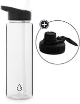 Wattamula waterfles met rietje - 700 ML - Transparant - Drinkfles