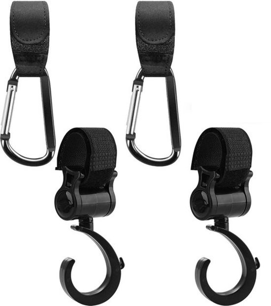 Foto: 4 haken voor kinderwagentassen multifunctionele haken voor kinderwagens clips voor kinderwagenhaken riemen voor kinderwagens multifunctionele klittenbandhaken groot formaat boodschappenhaken universele tassenhaken accessoires vo