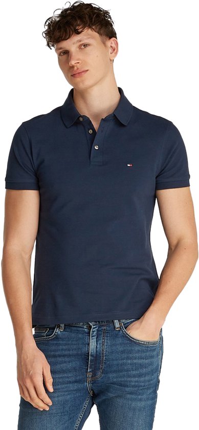 Tommy Hilfiger poloshirt korte mouw donkerblauw