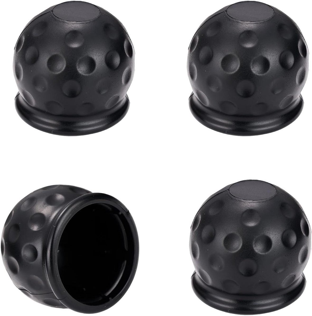 Allecto Plus - 4 stuks afdekkappen 50 mm zwart - Trekhaak afdekkap - Trekhaak beschermkap - Bescherming trekhaak