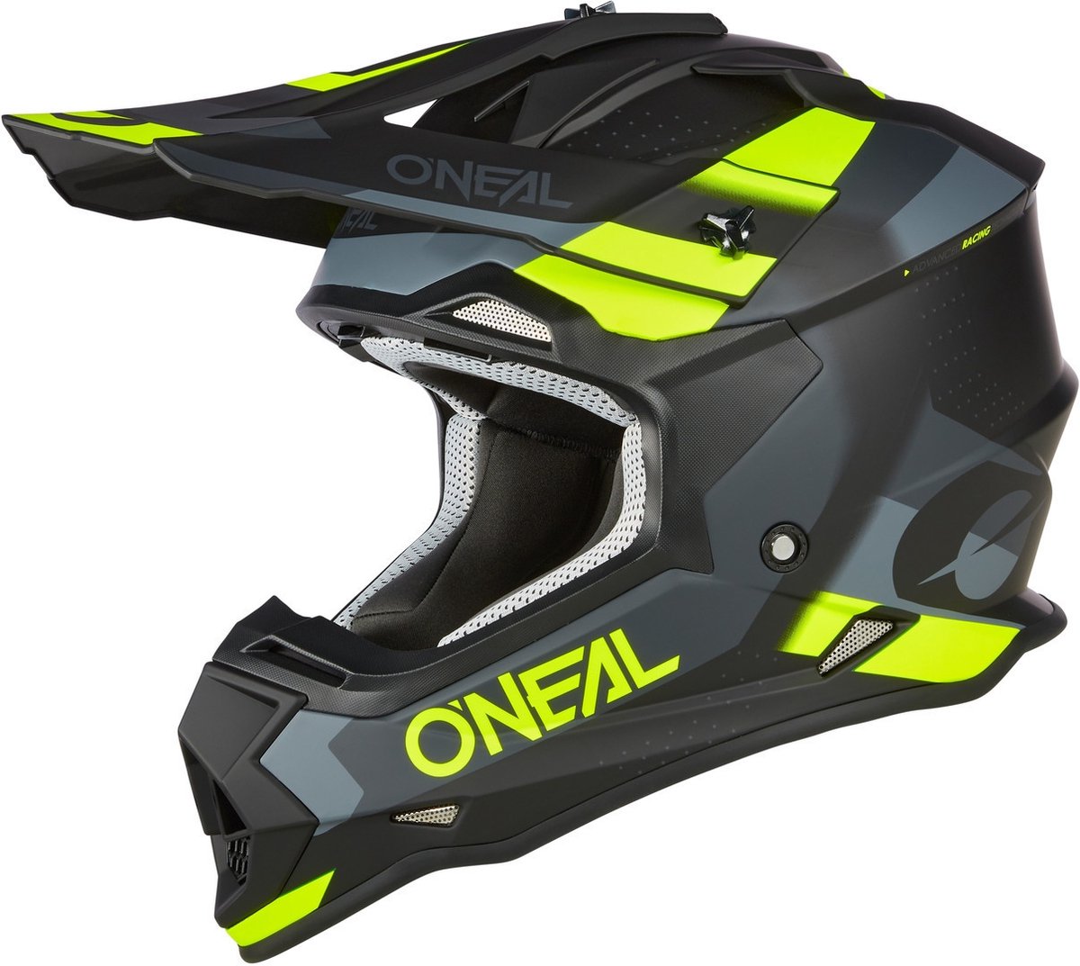 O'NEAL 2Series Spyde V23 Black Grey Yellow Motocross Helmet - Maat XL - Helm