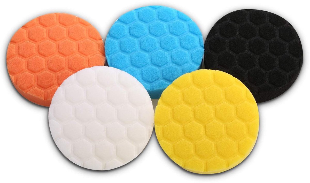 5-delige Polijst- en Buffingset voor Auto Polijstmachine - 5 Inch Boor Polijstpads - Ideaal voor Auto's en Meubels - Polijsten, Waxen en Afdichten