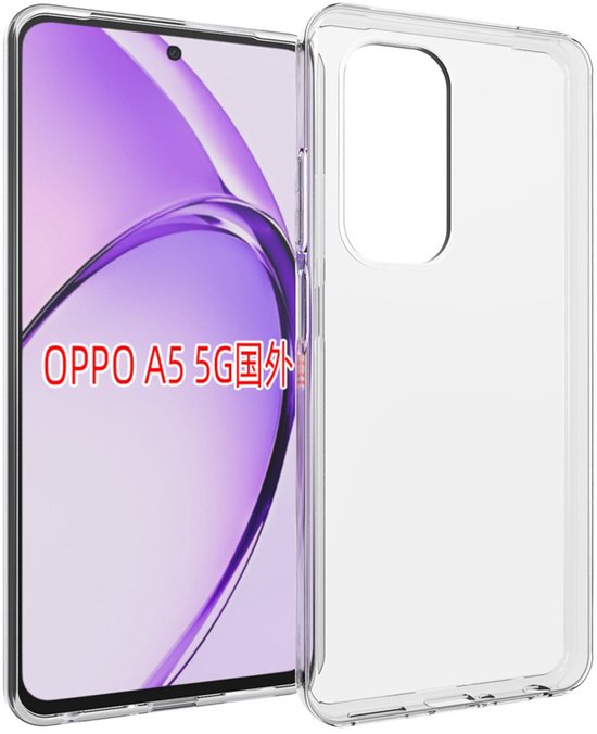 MobyDefend Hoesje - Geschikt voor Oppo A5 5G - Transparante TPU Backcover - Volledig Doorzichtig
