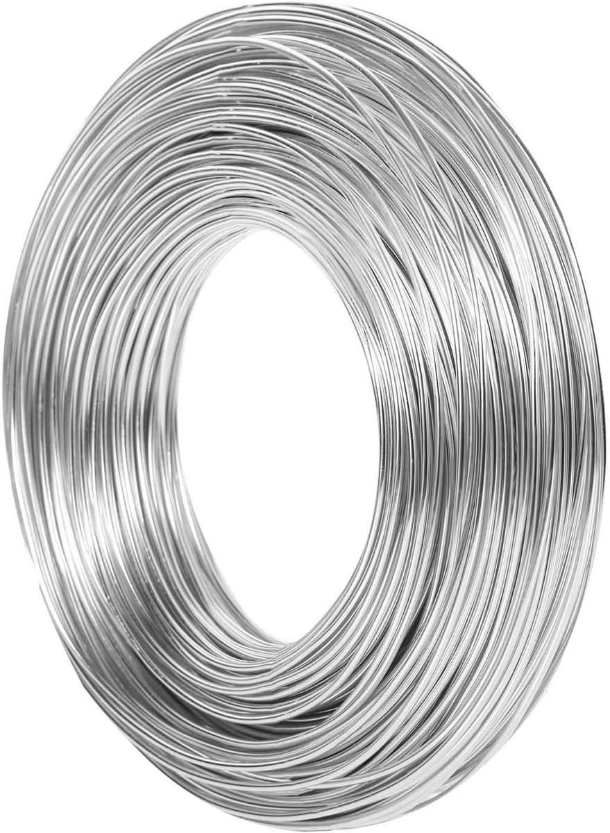 Aluminium Wire 50m x 1.5mm Zilver Knutseldraad Modelleringsdraad Roestvrij voor Sieraden maken