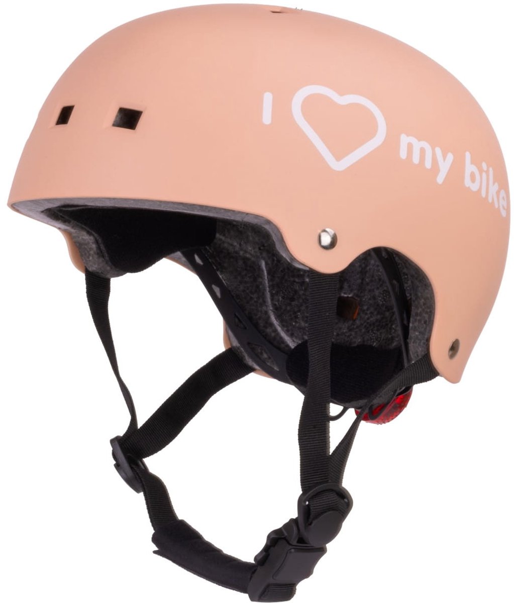 sun baby Fietshelm 2 jaar, kinderhelm maat S (50-54 cm) Abrikoos, met LED licht, Kinder skatehelm voor skateboard, fiets, step en rolschaatsen