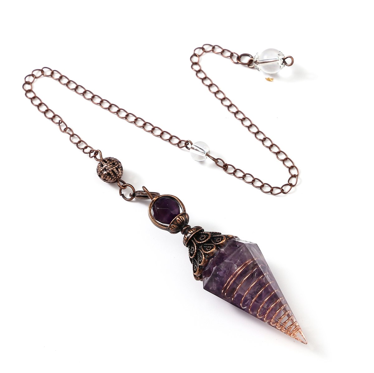 Amethist Pendel Edelsteen - Pendels Spiritueel - Antieke Look - Kasey