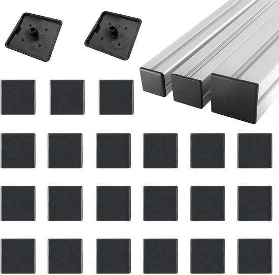 QUARKZMAN 8 stuks eindkappen van rubber, 35 mm (1 3/8 inch) ID-afdekkingen voor ronde uiteinden van vinyl schroefdraad, zwart