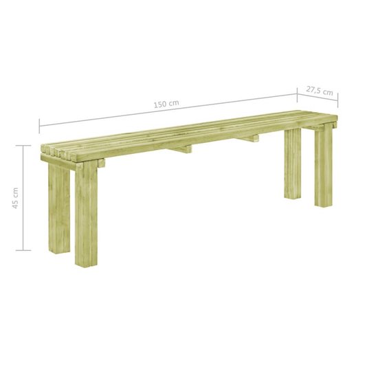 vidaXL Eetkamerbank 150x27,5x45 cm FSC geïmpregneerd grenenhout