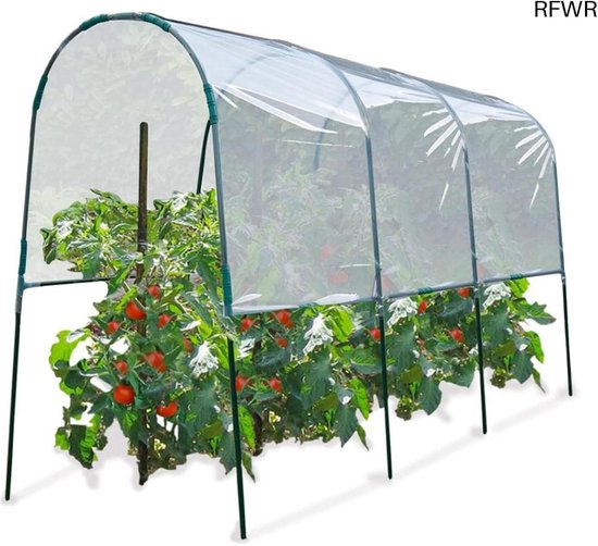 Relaxdays tomatenkas, tuin, balkon, foliekas voor tomaten, HBD 150x100x50 cm, staal & PE folie, groen
