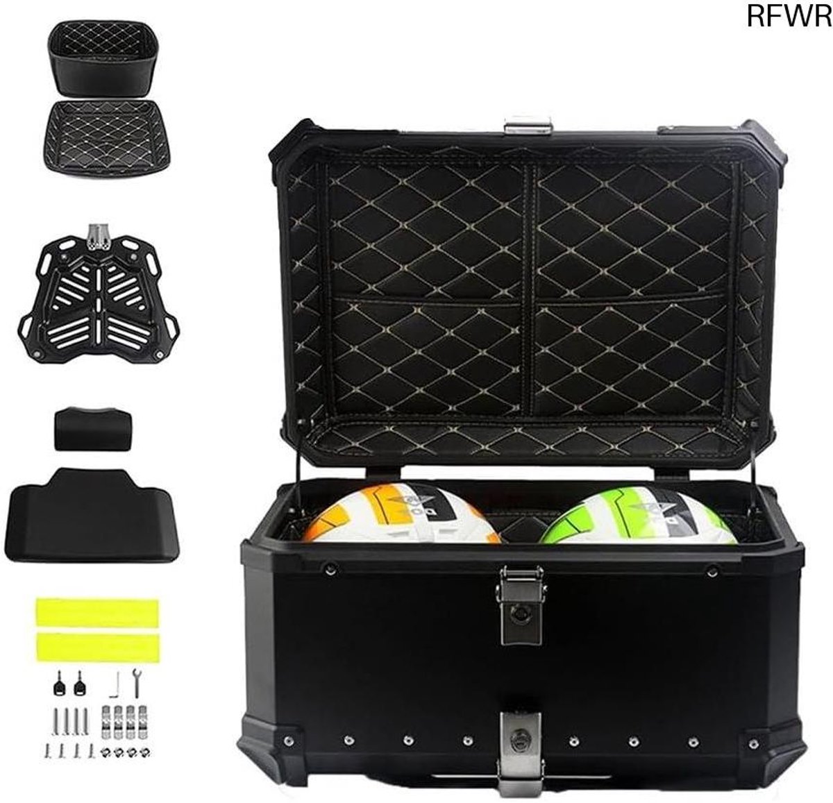 RFWR® Waterdichte Aluminium Motorfiets Topkoffer 28L-100L - Ruime en Veilige Opslag voor Motorrijders