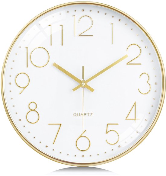Horloge Murale Silencieuse Quartz - Sans Tic-tac - Art Déco 30x30cm - Multicolore