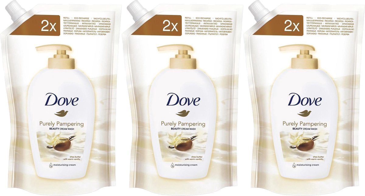 Dove - Handzeep - Navulling - PAMPERING CARE SHEA BUTTER - 500ml x 3 VOORDEELVERPAKKING