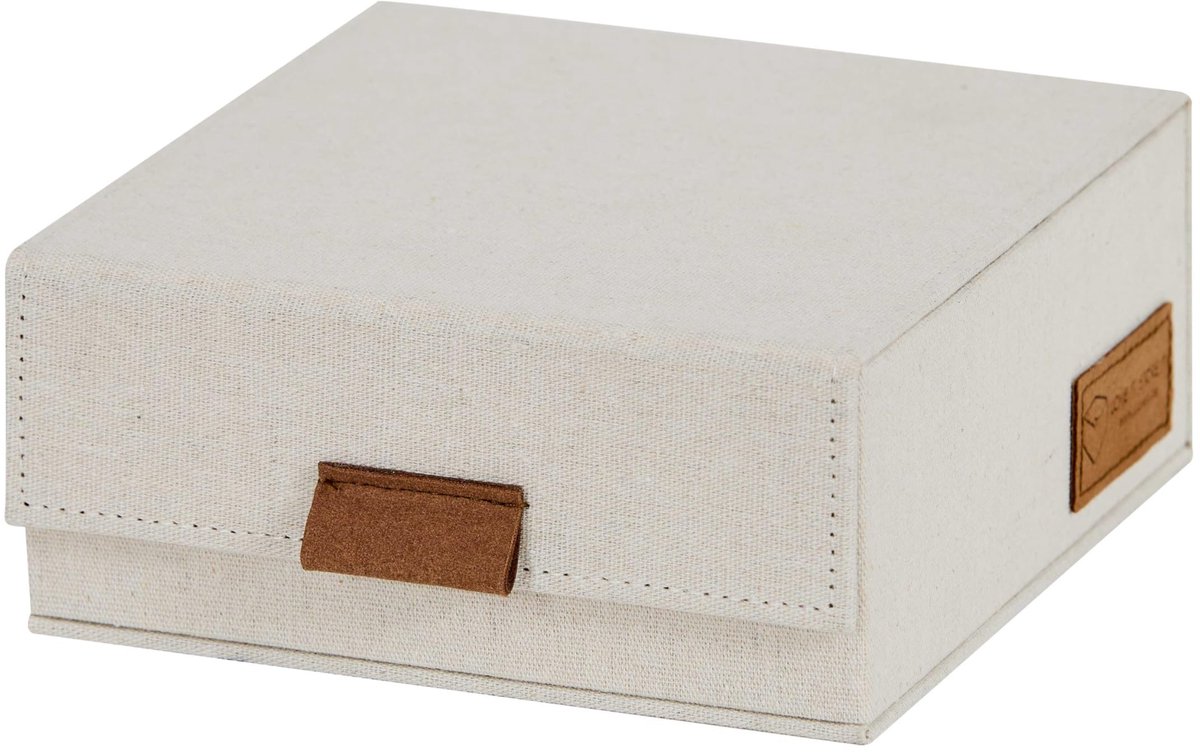 LOVE IT STORE IT Premium Horloge Opbergdoos - Linnen Horlogedoos met Fluwelen Binnenvoering - Versterkt met Hout - Voor 6 Horloges - Beige - 16,5 x 16,5 x 7 cm