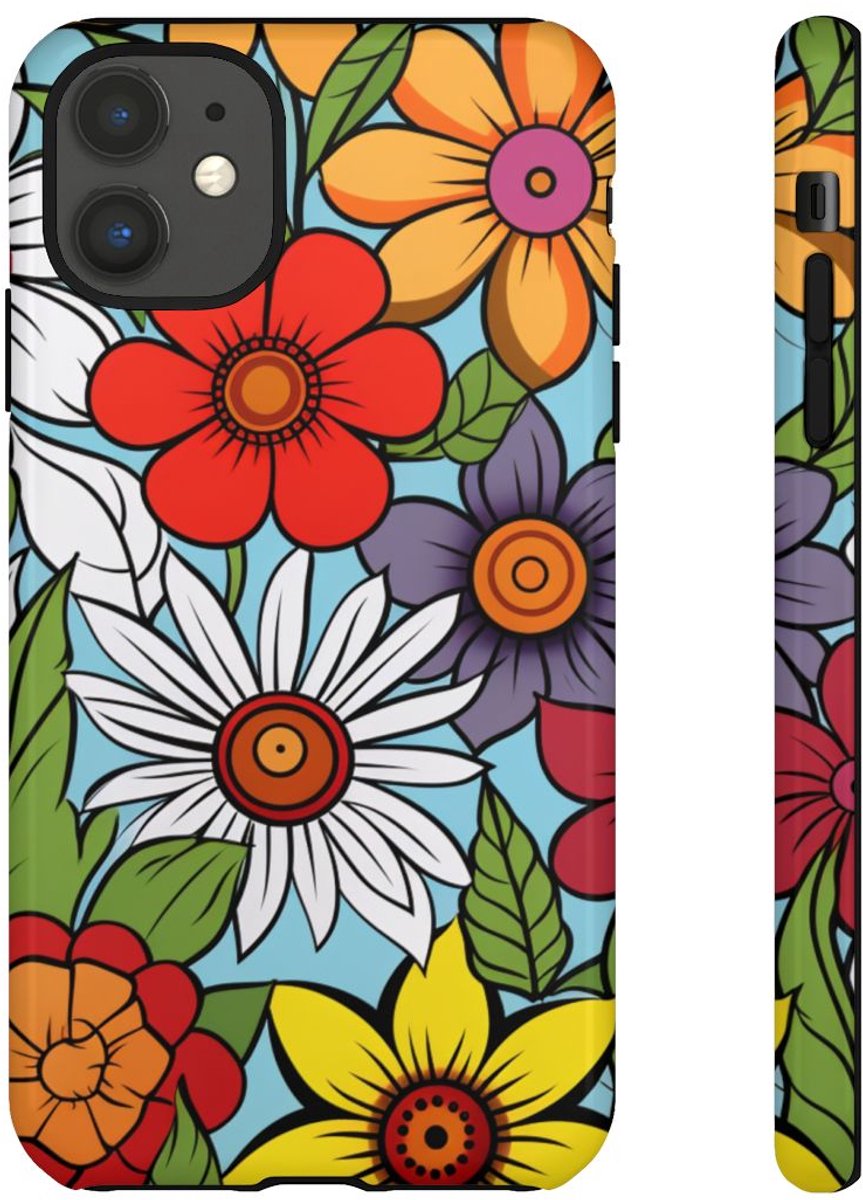 Kleurrijk Bloemenpatroon – Telefoonhoesje Geschikt voor iPhone 11