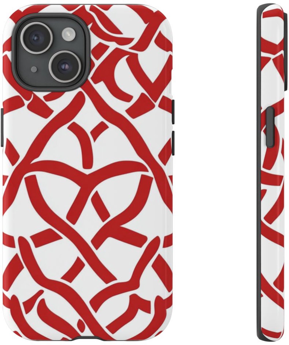 Rood Keltisch Knoopmotief – Telefoonhoesje Geschikt voor iPhone 15
