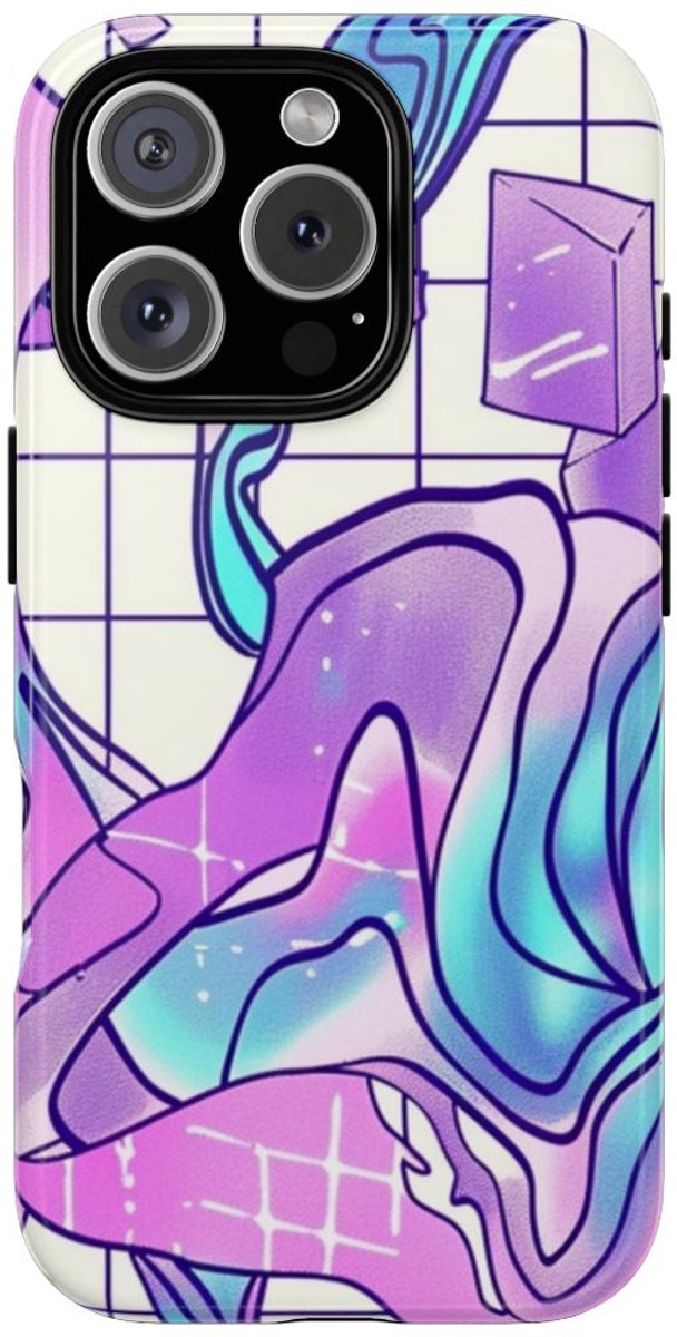 Abstract Kristal Vaporwave Patroon – Telefoonhoesje Geschikt voor iPhone 16 Pro