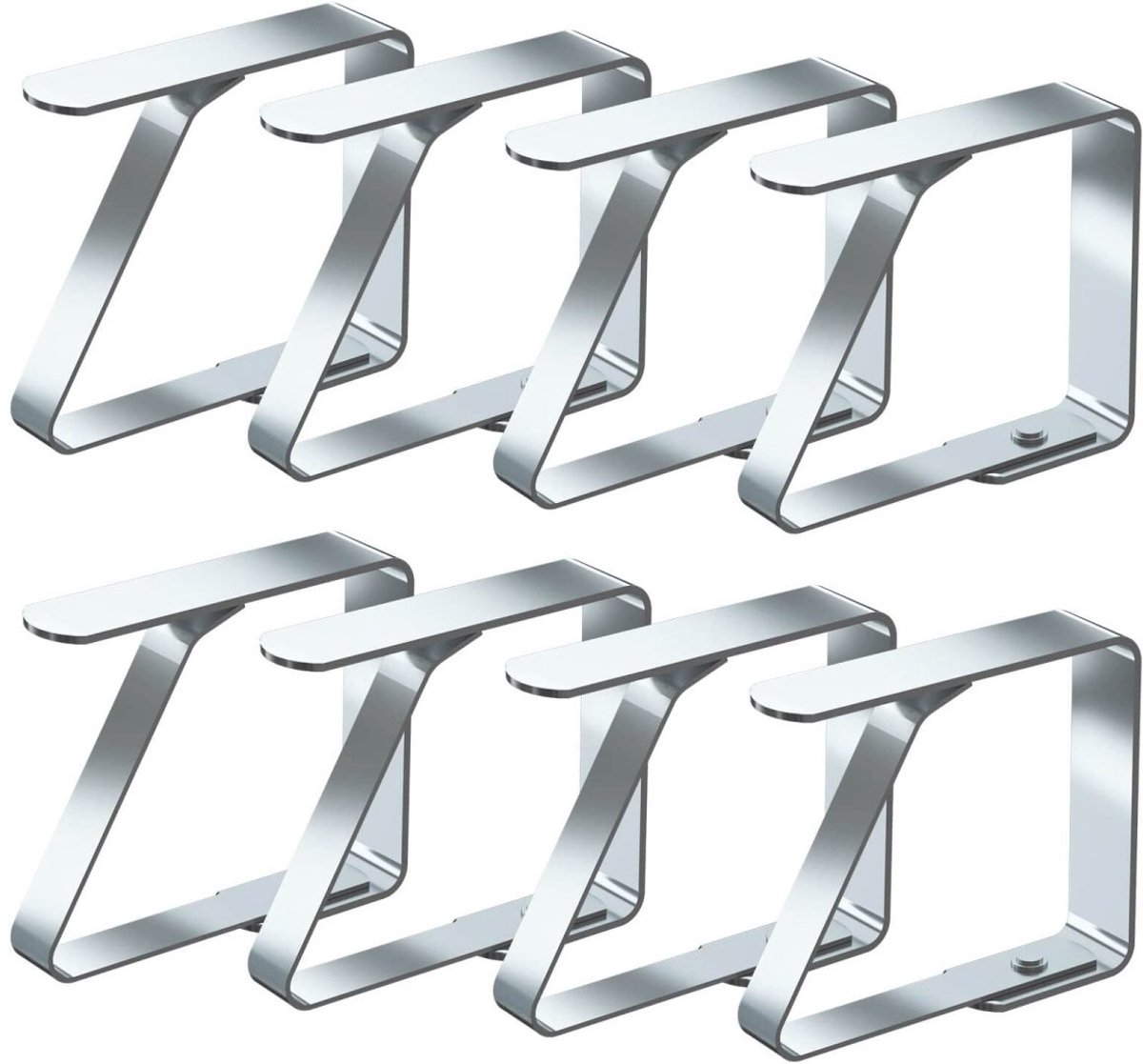 EXCITAT Tafelkleedklemmen - RVS tafelkleedklemmen - Verstelbare tafelkleedklemmen - Voor binnen- en buitengebruik - 5x4cm - 8 stuks - Zilver