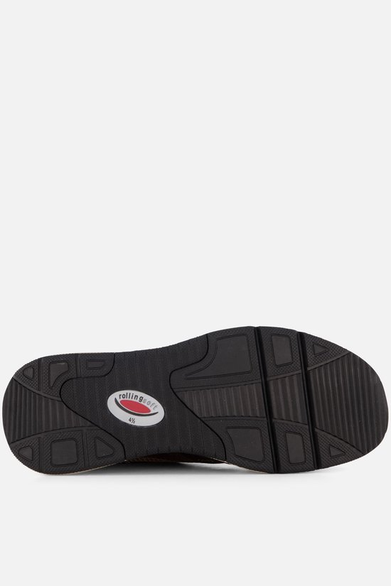 Zool van een bruine Gabor sneaker met 'rolling soft' logo.