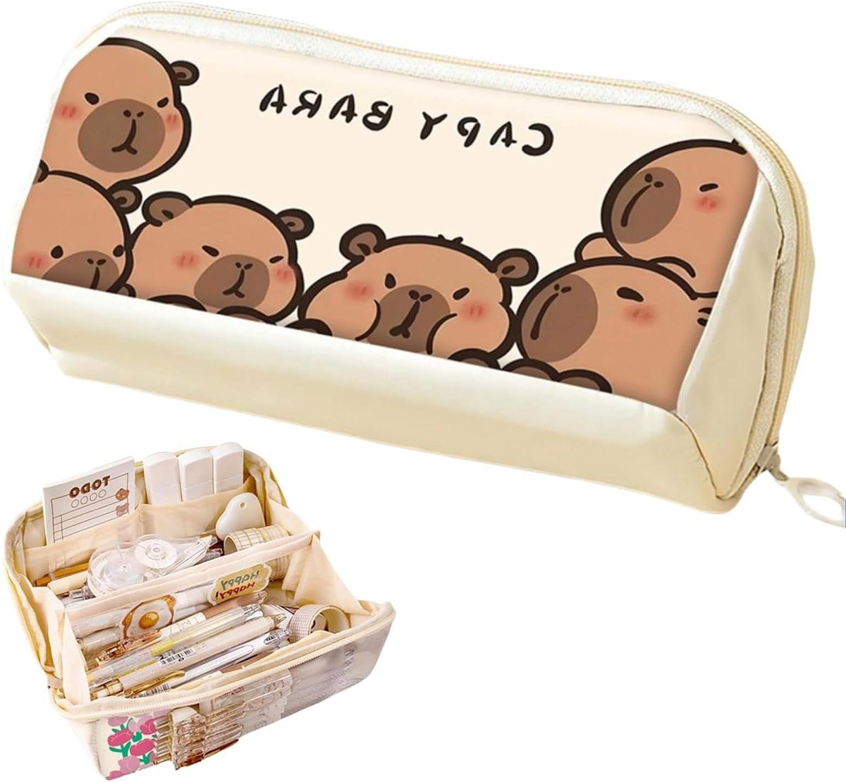 "Meerkleurig Pencil Case - Grote Capybara Stationary Etui"
