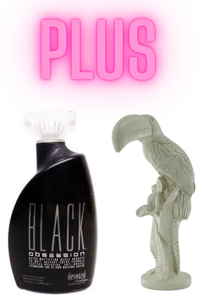 Devoted Creations Black Obsession 400 ml PLUS Ornament Toekan Zandkleur 29,5 cm !