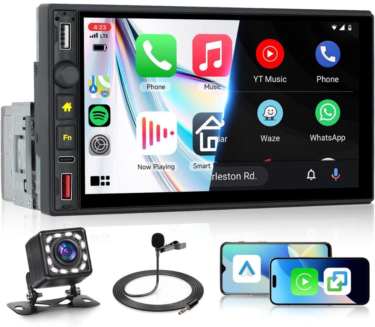 Autoradio met Klapscherm - Apple Carplay Scherm - Bluetooth Radio