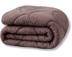 Y-NOT® - Velvetbed Taupe / Brown 200x200 - Wasbaar - geen overtrek nodig