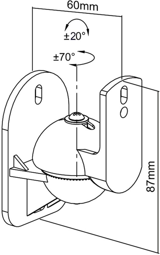 Maclean MC-526 - Luidspreker muurbeugel - 4 stuks - Speakers houder - 3,5kg van Maclean — afbeelding 3