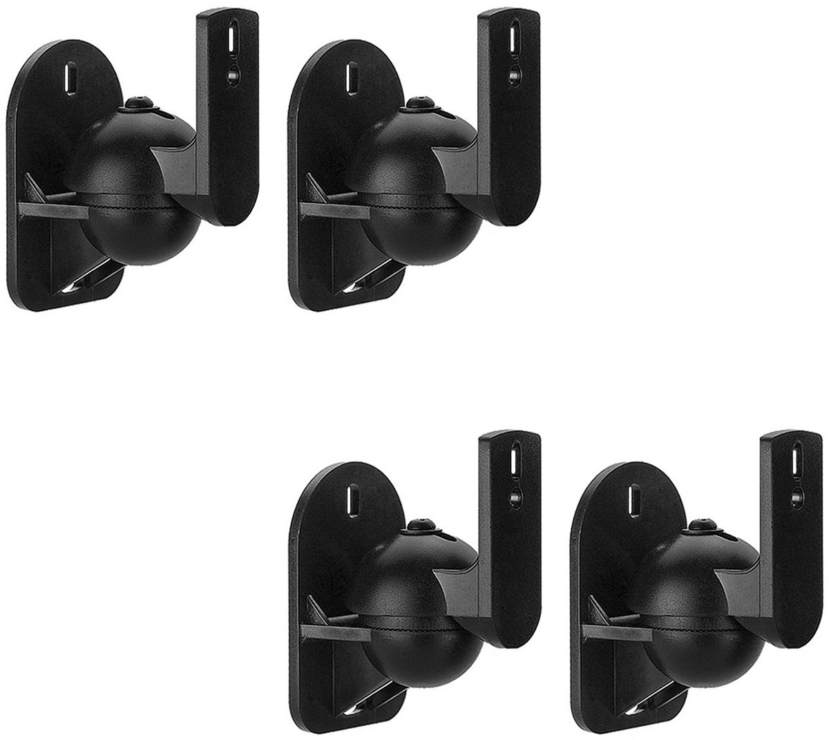 Maclean MC-526 - Luidspreker muurbeugel - 4 stuks - Speakers houder - 3,5kg