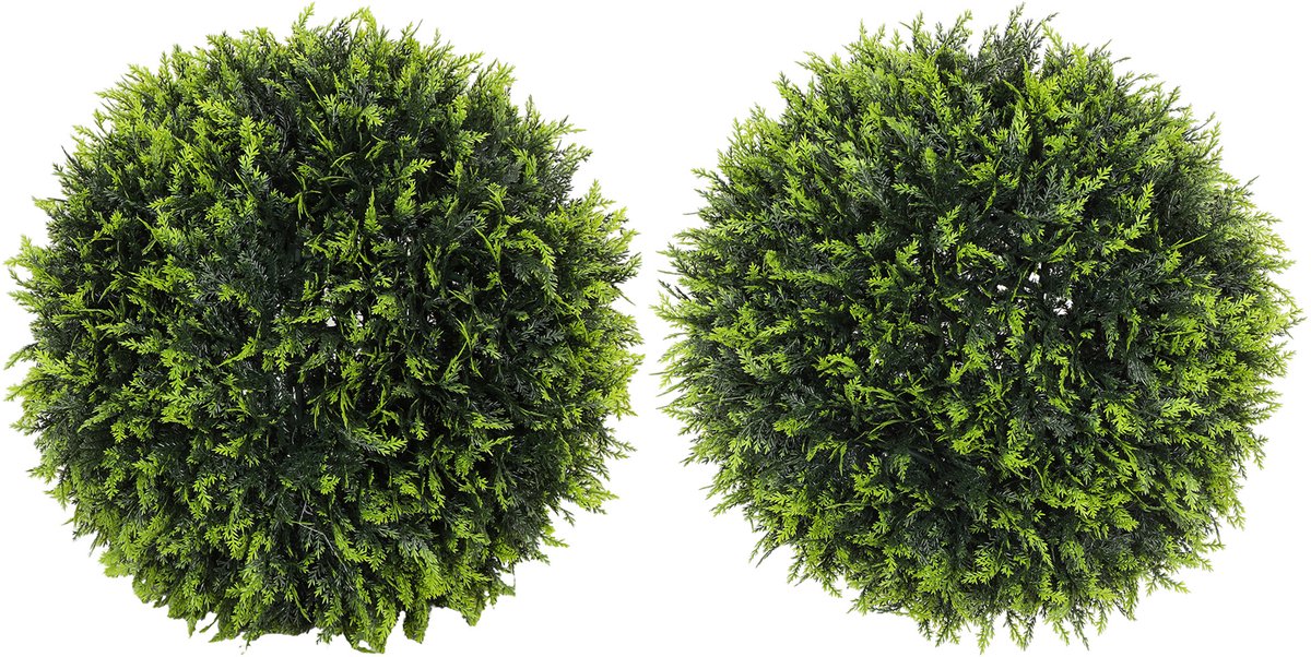 Homcom Kunstplant Set 2 Stuks - Cederdesign UV Bestendig - Groen