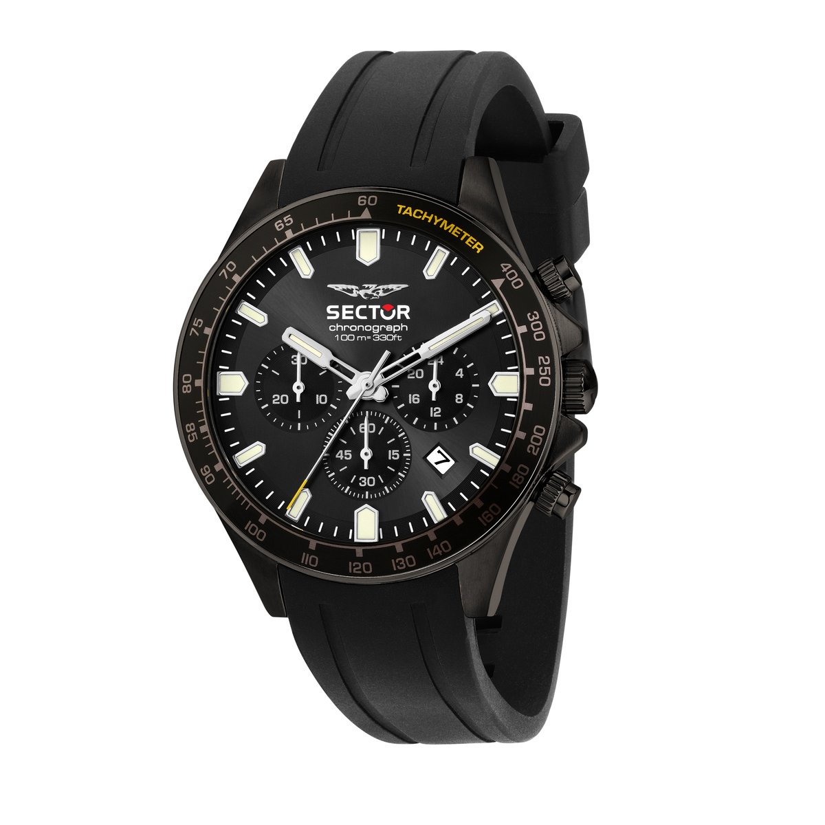 Sector - No limits - R3271661030 - watch - collection 230 - Chronograaf - zwart - siliconen - herenhorloge - 43 MM