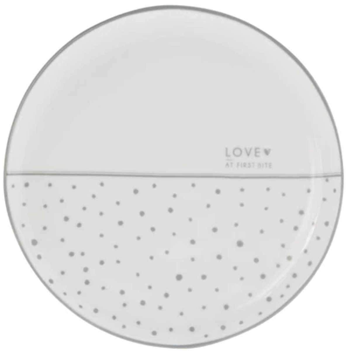 Bastion Collections plat bord D19cm wit 'love at first bite'