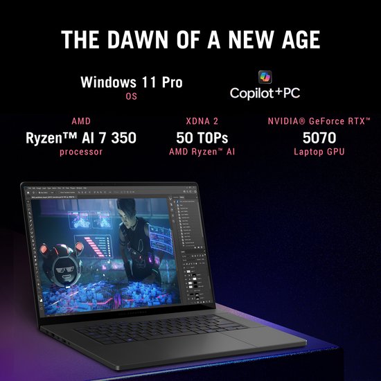 ASUS ROG Zephyrus G16 GA605KP-QR022W - Gaming Laptop - 16 inch - RTX 5070- 240 Hz