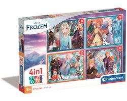 Clementoni - Puzzel - 4 in 1 - Frozen - Puzzel Voor Kinderen - Supercolor
