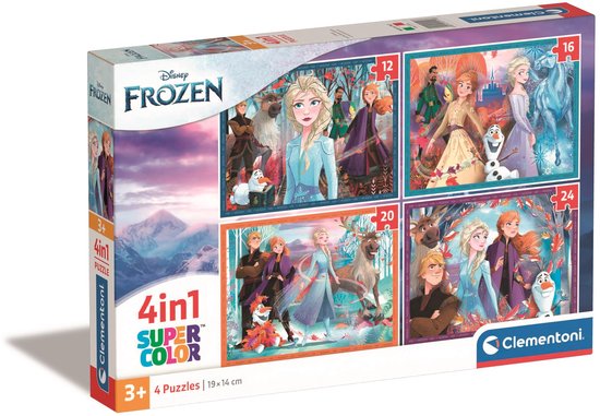 Clementoni - Puzzel - 4 in 1 - Frozen - Puzzel Voor Kinderen - Supercolor