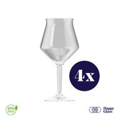 HappyGlass The Baron - Set van 4 kunststof speciaal bierglazen - 40cl - Transparant - BPA-vrij Tritan