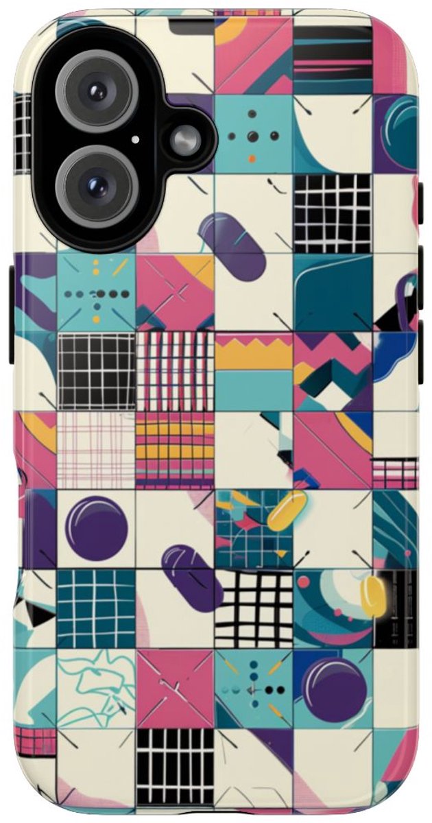 Kleurrijk Abstract Geometrisch Patroon – Telefoonhoesje Geschikt voor iPhone 16
